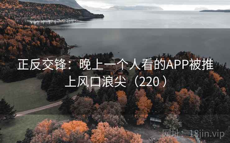 正反交锋:晚上一个人看的APP被推上风口浪尖(220 ) 正反交锋:晚上一个人看的APP被推上风口浪尖(220 )